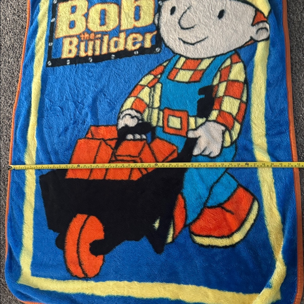 Bob The Builder Fleece Blanket Wall Hanging Multicolor Kids Baby 56” X 32” Y2K - Picture 5 of 6